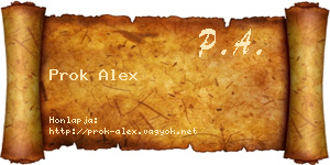 Prok Alex névjegykártya